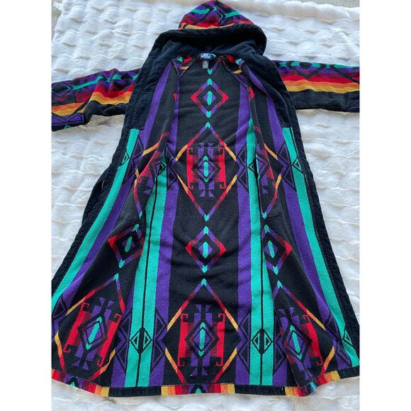 🔥Vintage STAFFORD 100% Cotton Aztec Tribal Southeastern Bathrobe Mens One Size - Picture 4 of 16